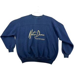 Crable Sportswear Notre Dame Fighting Irish Sweatshirt Navy Blue XL Vintage